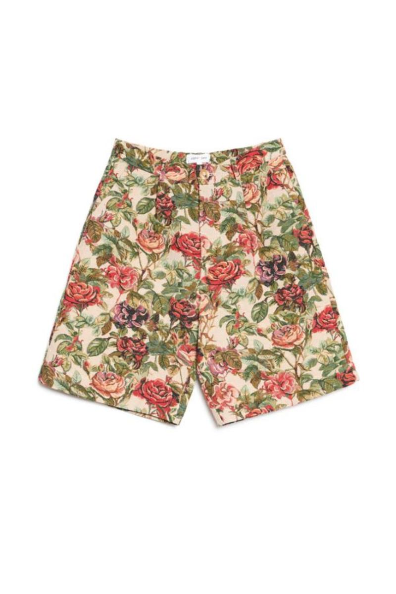 Sister Jane Petunia Tapestry Bermuda Shorts - Red/Green/Tan