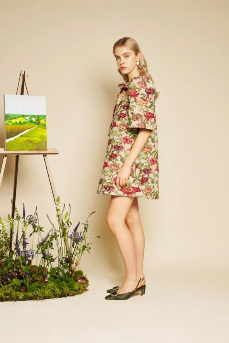 Sister Jane Petunia Tapestry Mini Dress - Red/Green/Tan