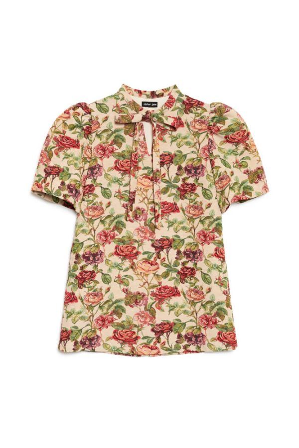 Sister Jane Petunia Tapestry Mini Dress - Red/Green/Tan