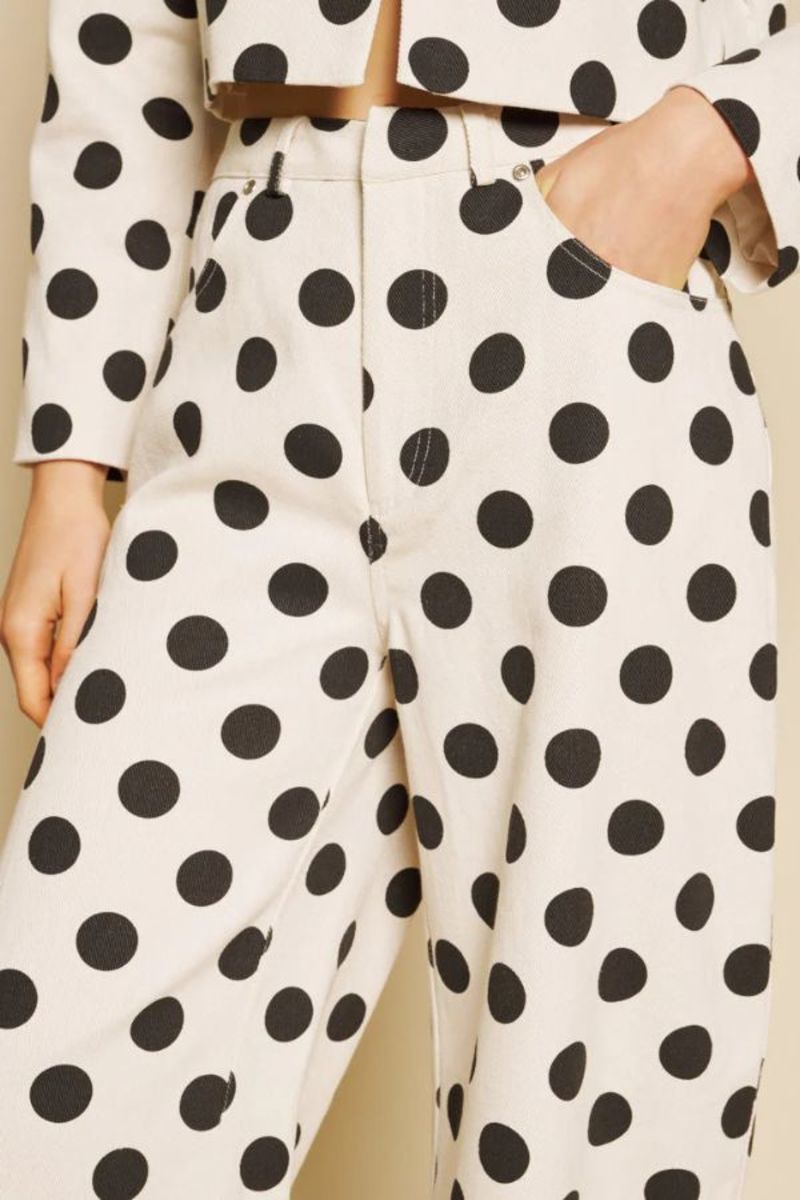 Sister Jane Rene Spot Trousers - Black/White