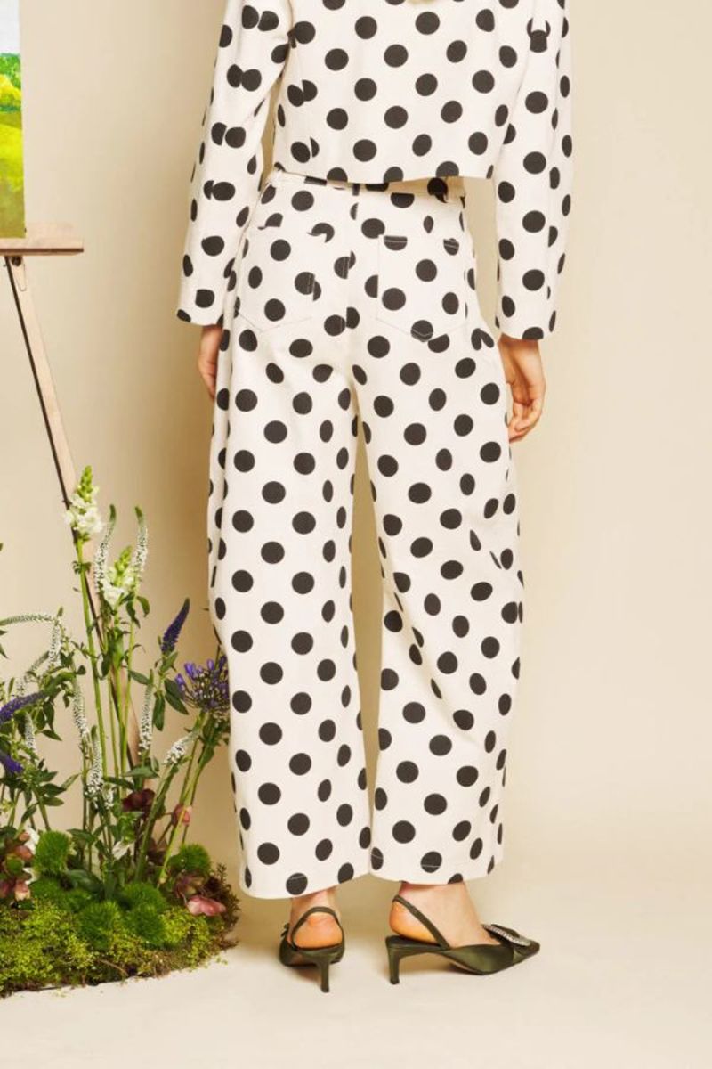 Sister Jane Rene Spot Trousers - Black/White