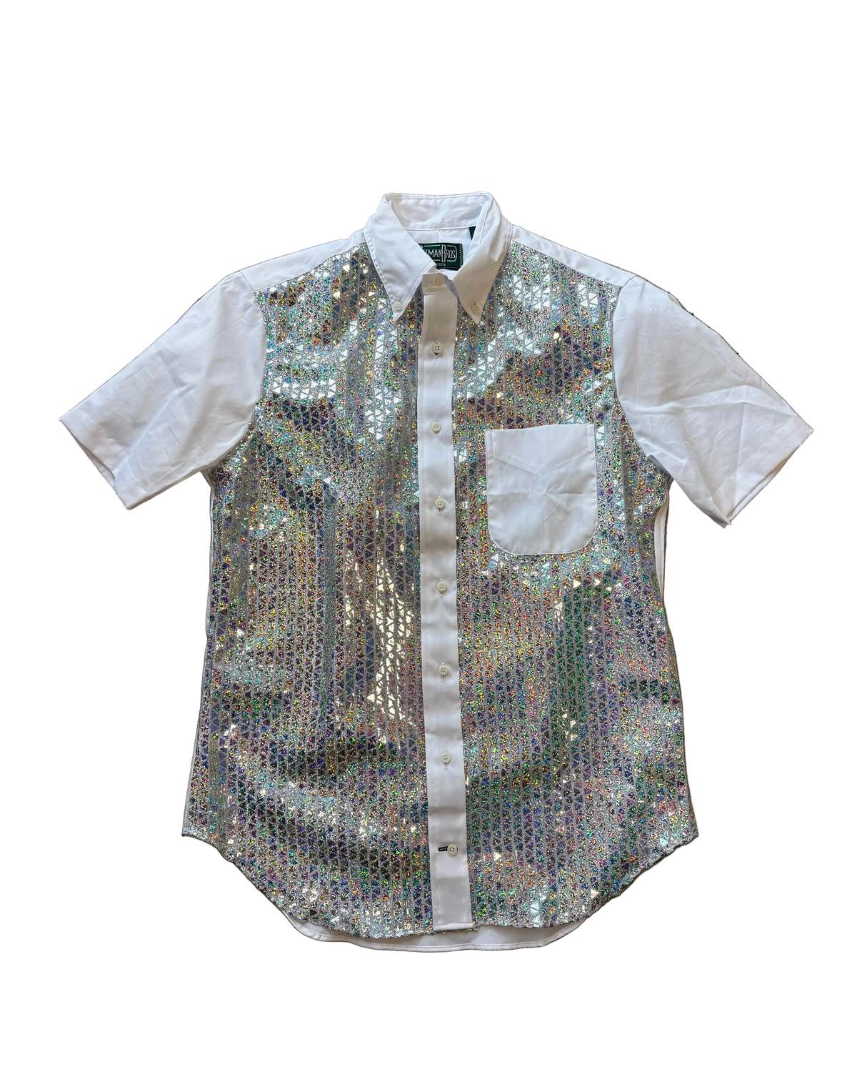 Gitman Bros. Disco Ball Applique With White Zephyr Oxford Shirt - Image 1 of 2