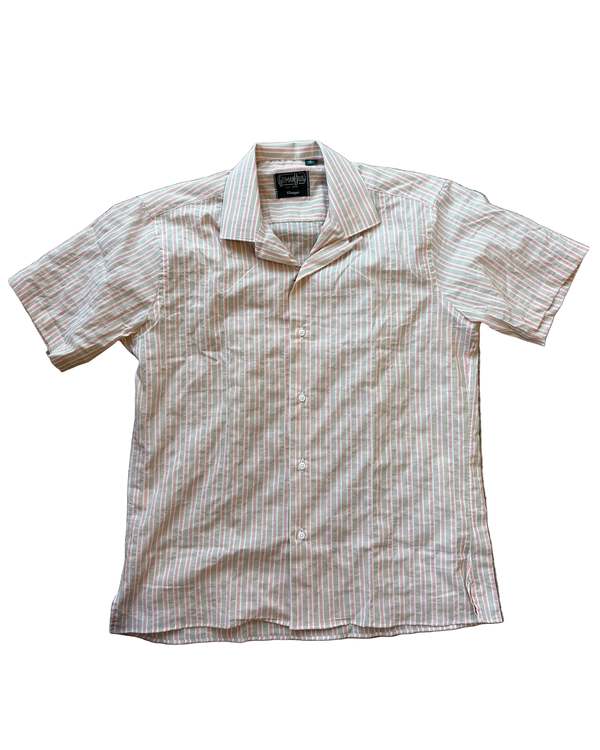 Gitman Bros. Vintage Tan Awning Stripe Camp Shirt