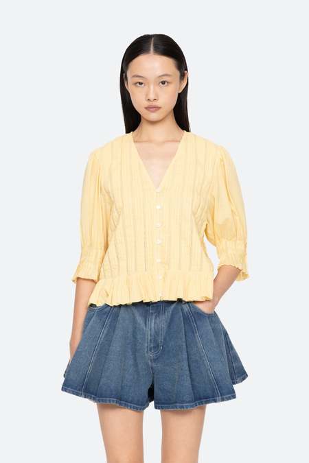 Sea NY Mable Cambric S/SLV Smocked Top | Garmentory