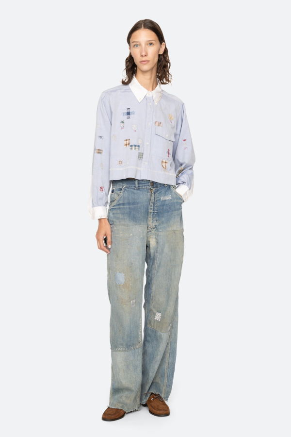 Sea NY Claira Emb Button Down - Blue