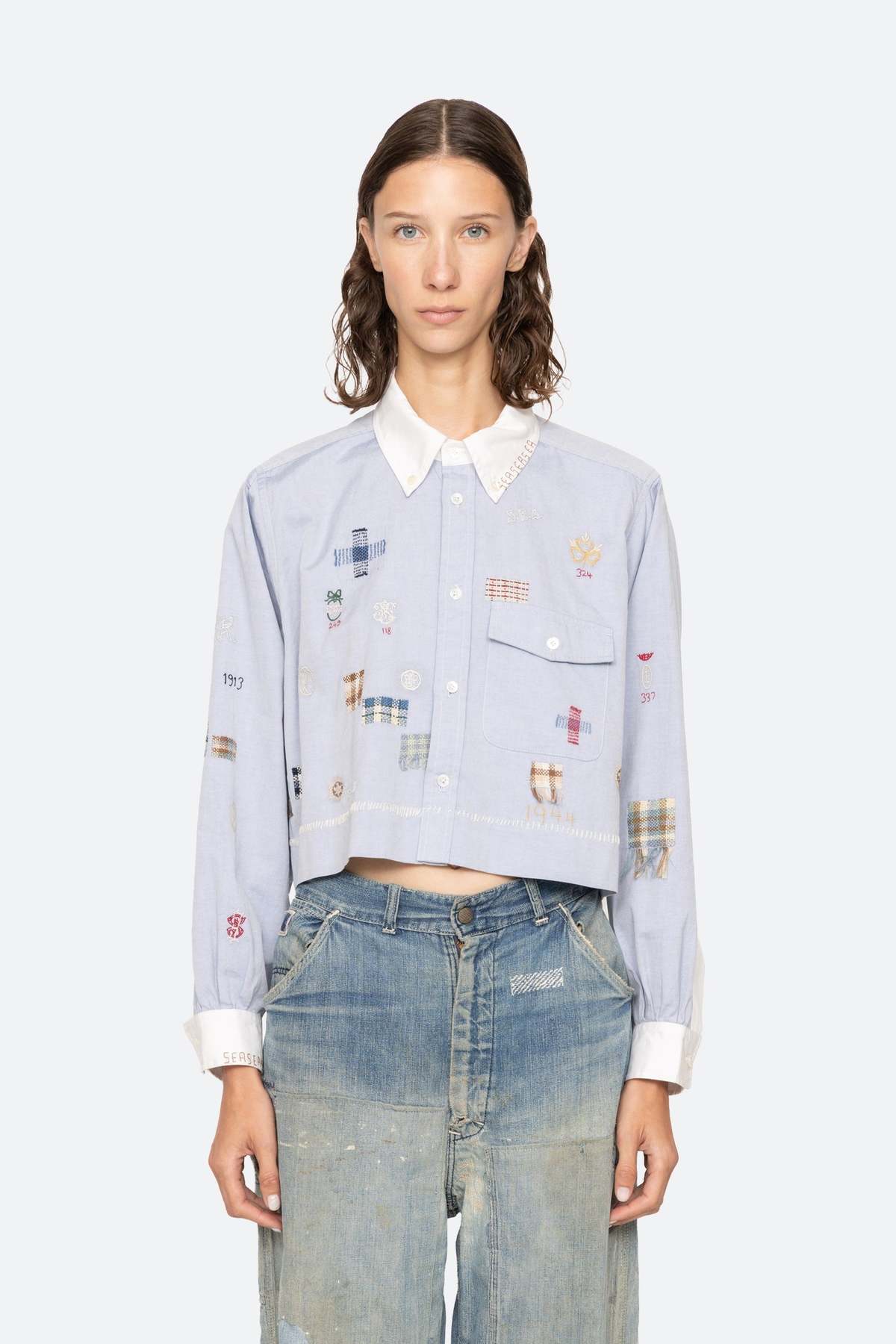 Sea NY Claira Emb Button Down - Blue - Image 4 of 10
