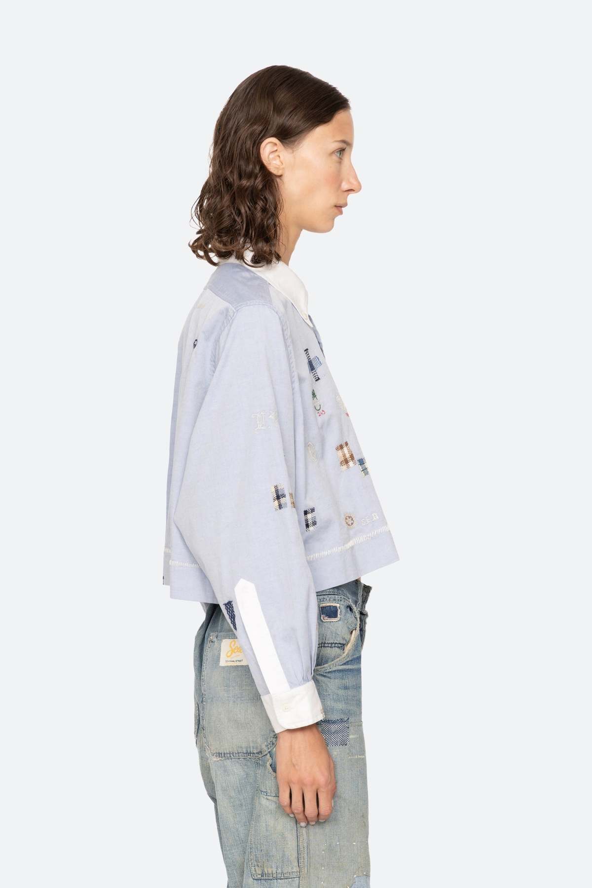 Sea NY Claira Emb Button Down - Blue - Image 6 of 10