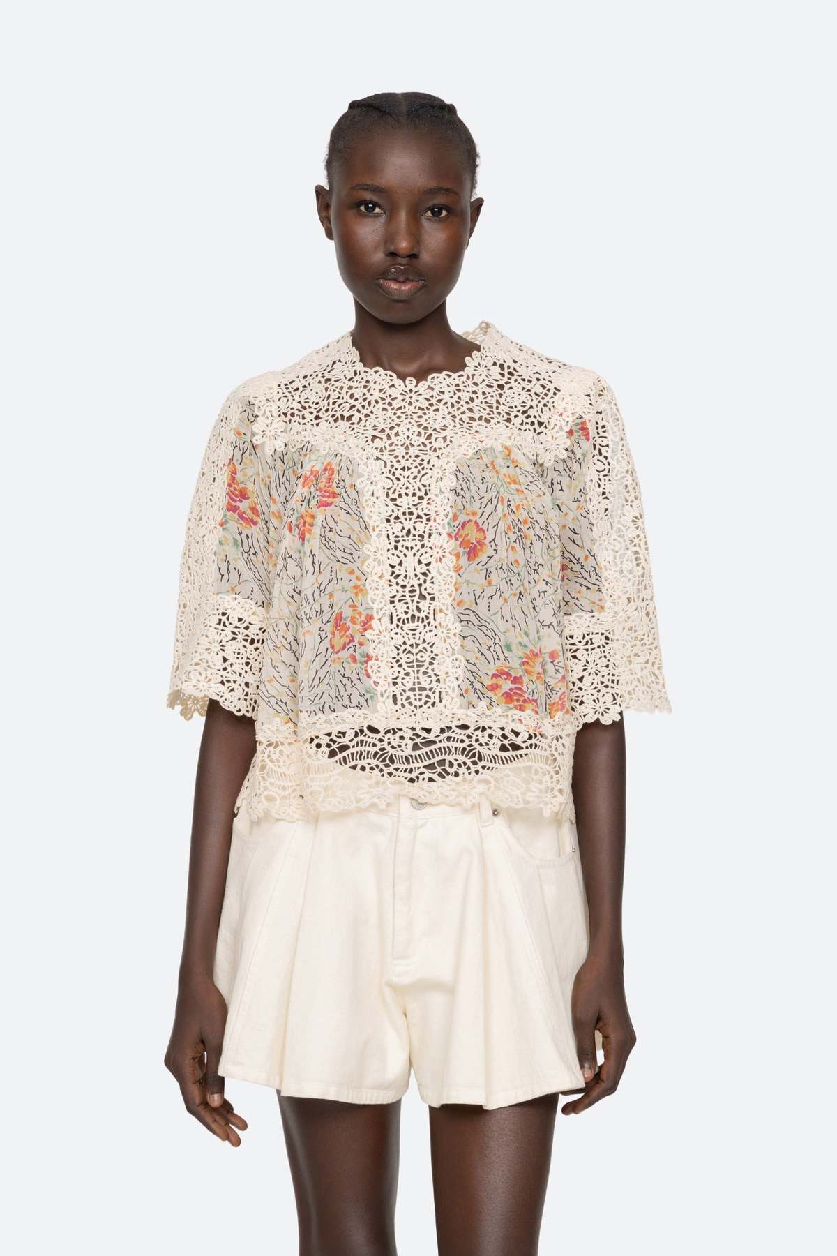 Sea NY Luisa Print Short Sleeve Top - Brown - Image 14 of 18