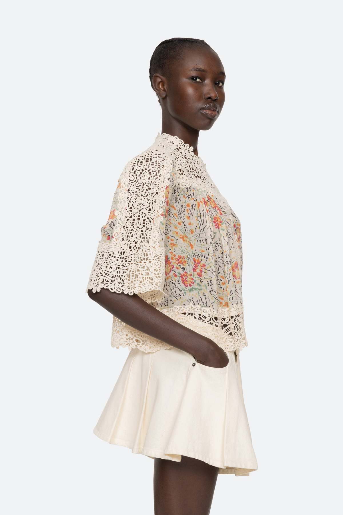 Sea NY Luisa Print Short Sleeve Top - Brown - Image 15 of 18