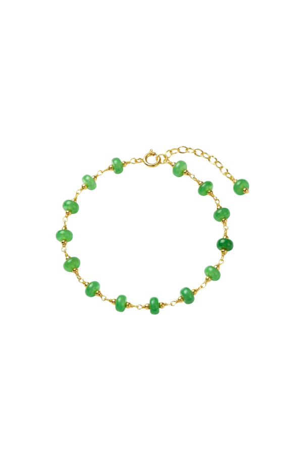 seree Jillian Jade Beaded Bracelet - Green