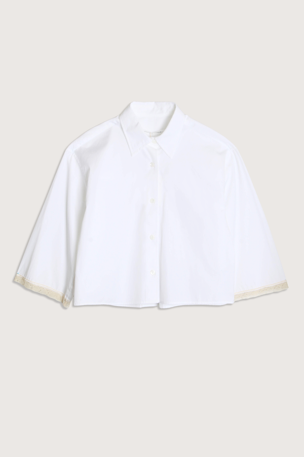 MARIA McMANUS Cropped Lace Shirt - White
