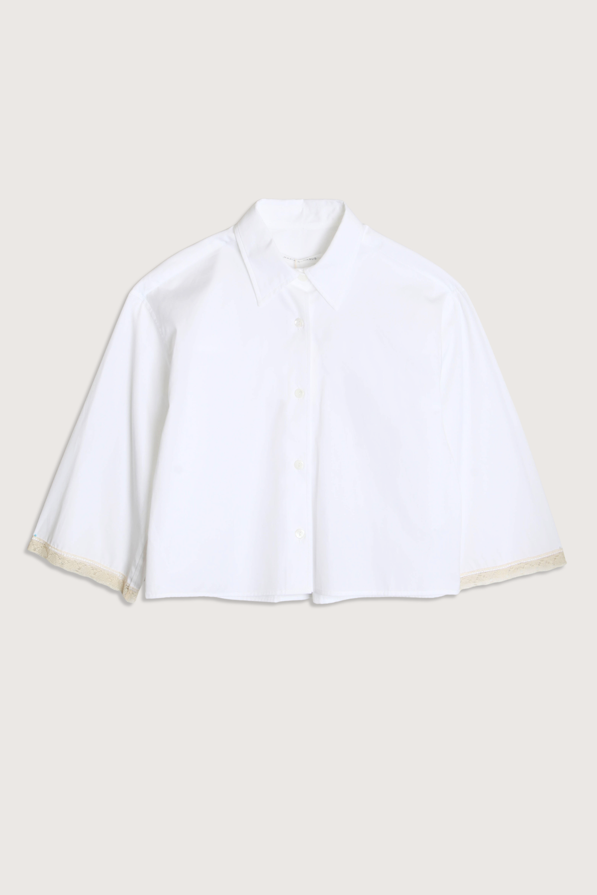 MARIA McMANUS Cropped Lace Shirt - White - Image 1 of 4