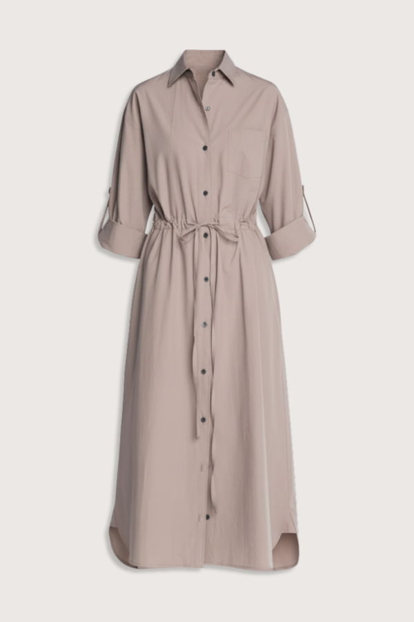 MARIA McMANUS Drawstring Shirt Dress - Mouseback