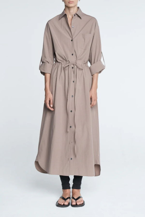 MARIA McMANUS Drawstring Shirt Dress - Mouseback