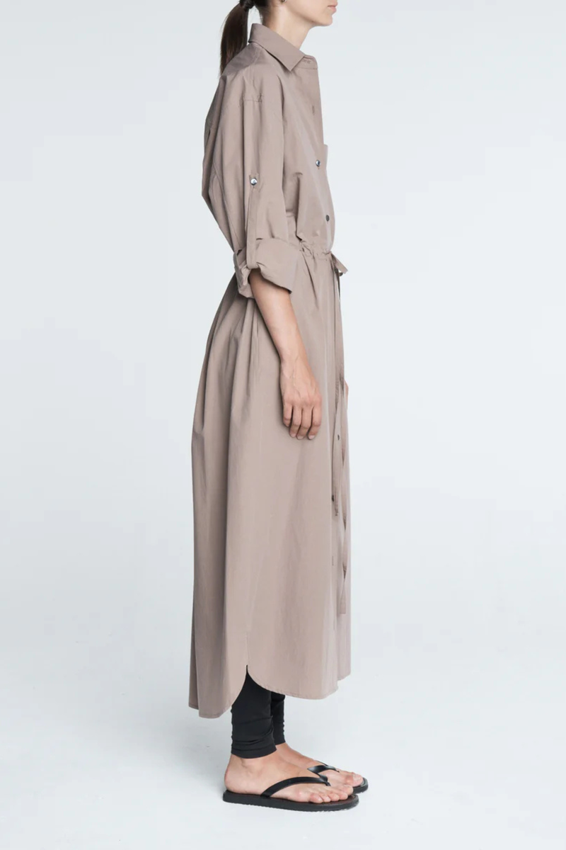 MARIA McMANUS Drawstring Shirt Dress - Mouseback