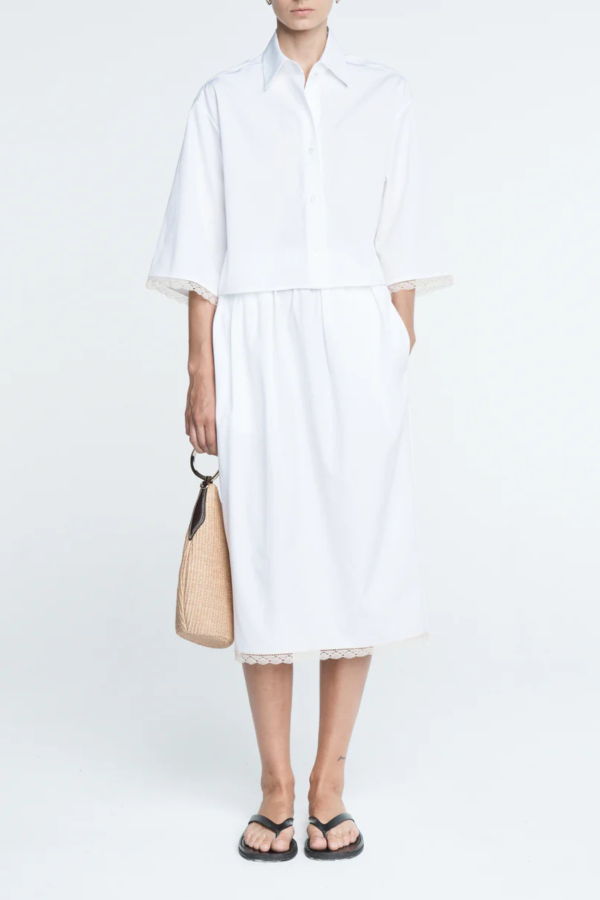 MARIA McMANUS Lace Tulip Skirt - White