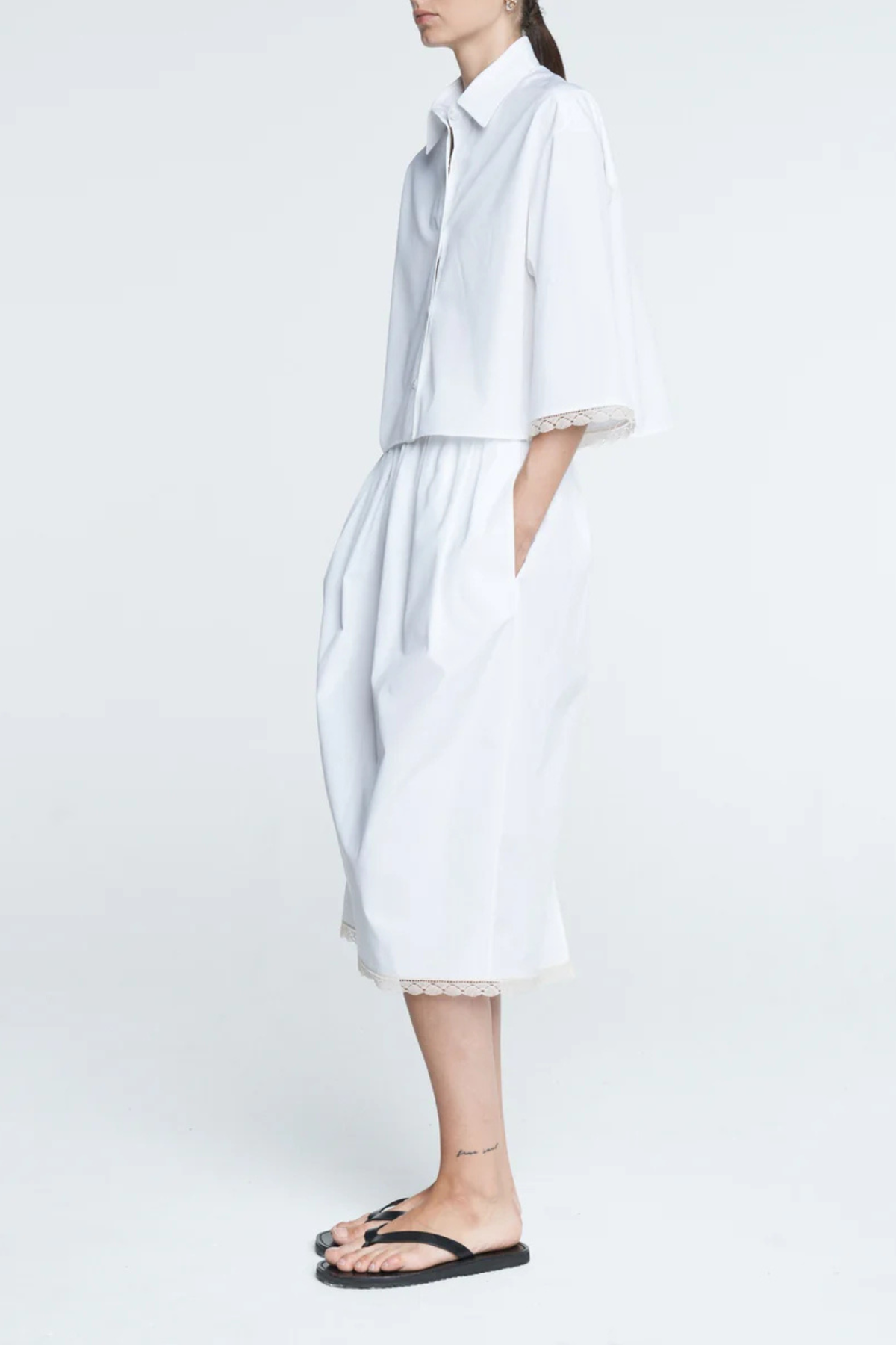 MARIA McMANUS Lace Tulip Skirt - White - Image 3 of 4