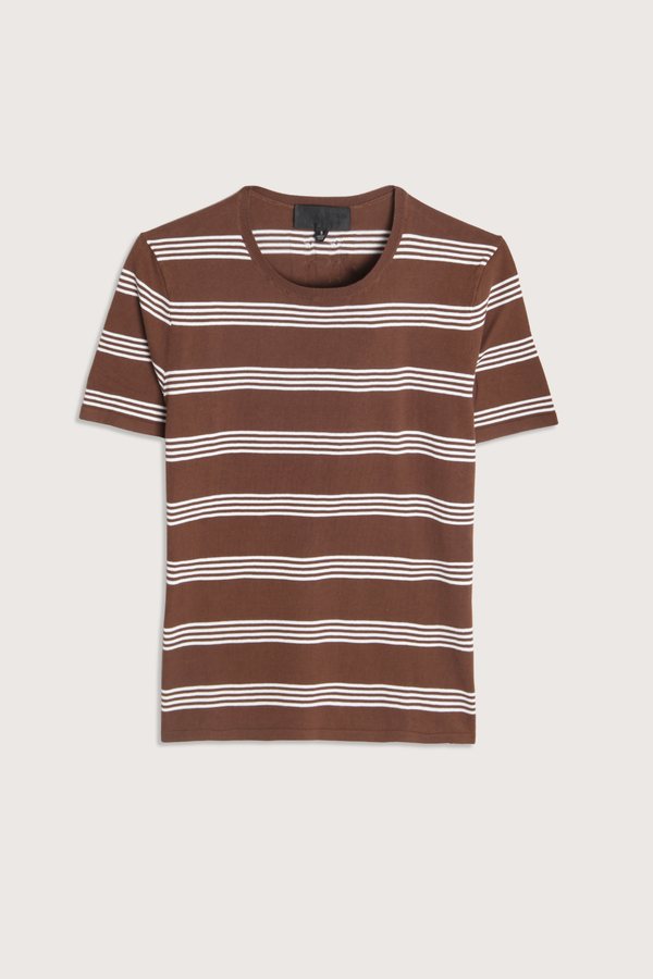 Nili Lotan Lanise Stripe Sweater - Brown/White