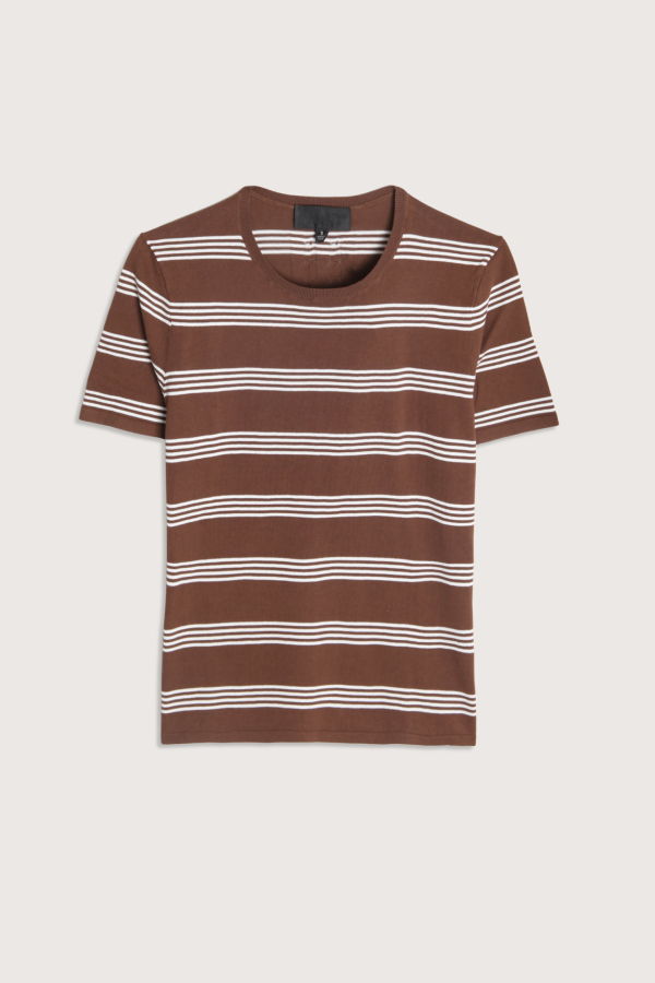Nili Lotan Lanise Stripe Sweater - Brown/White
