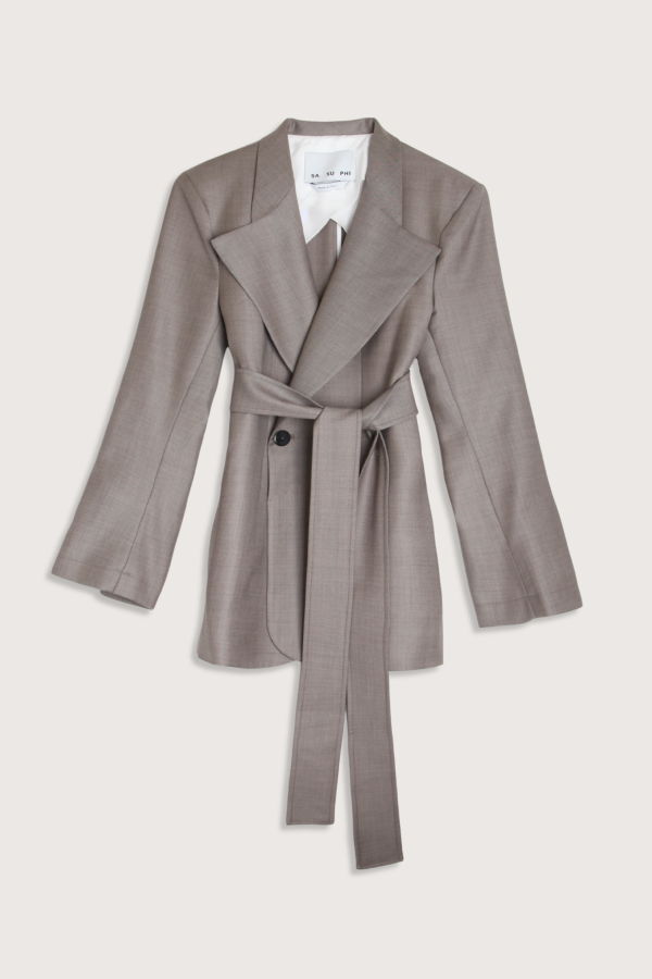 SA SU PHI Lauren Jacket With Belt - Taupe