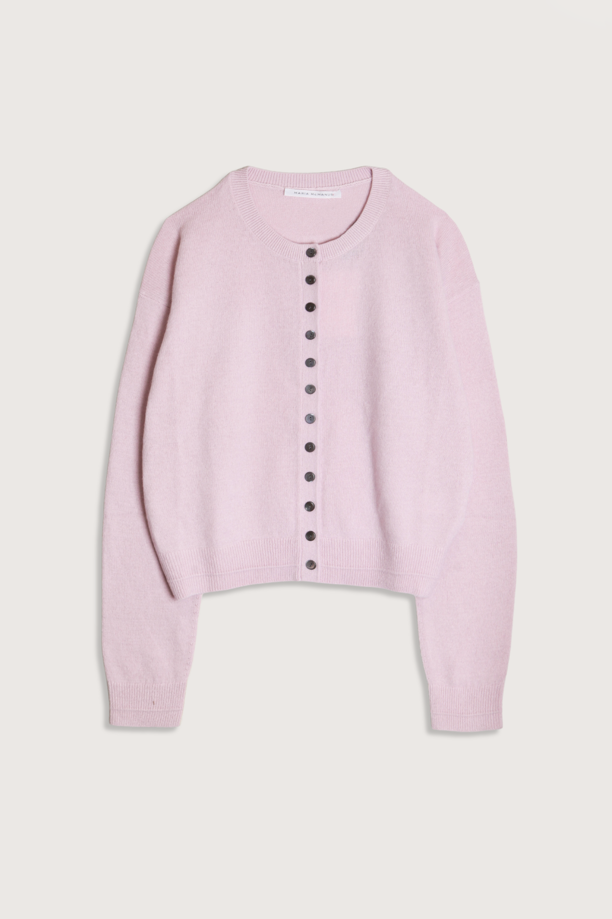 MARIA McMANUS Tiny Button Cardigan - Powder Pink - Image 1 of 4