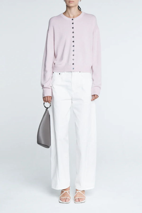 MARIA McMANUS Tiny Button Cardigan - Powder Pink