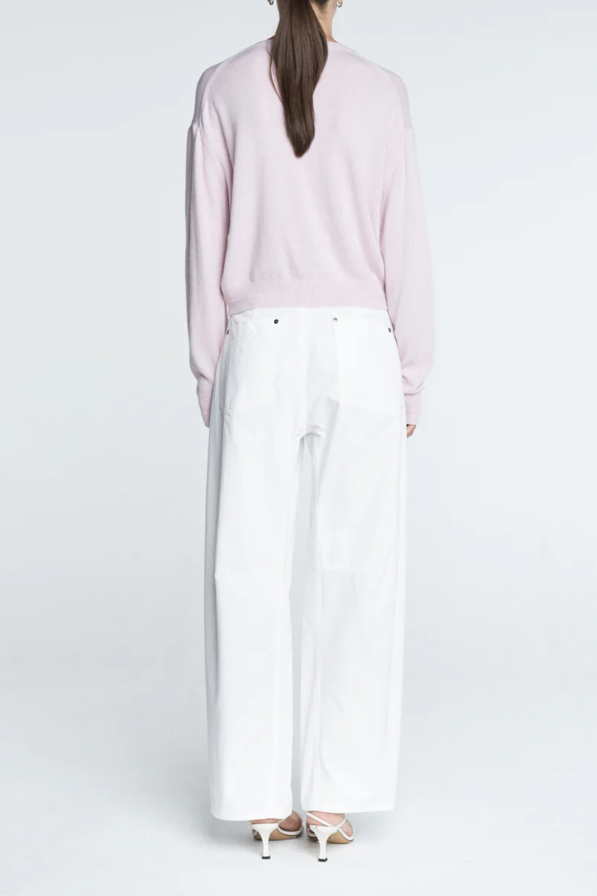 MARIA McMANUS Tiny Button Cardigan - Powder Pink - Image 4 of 4