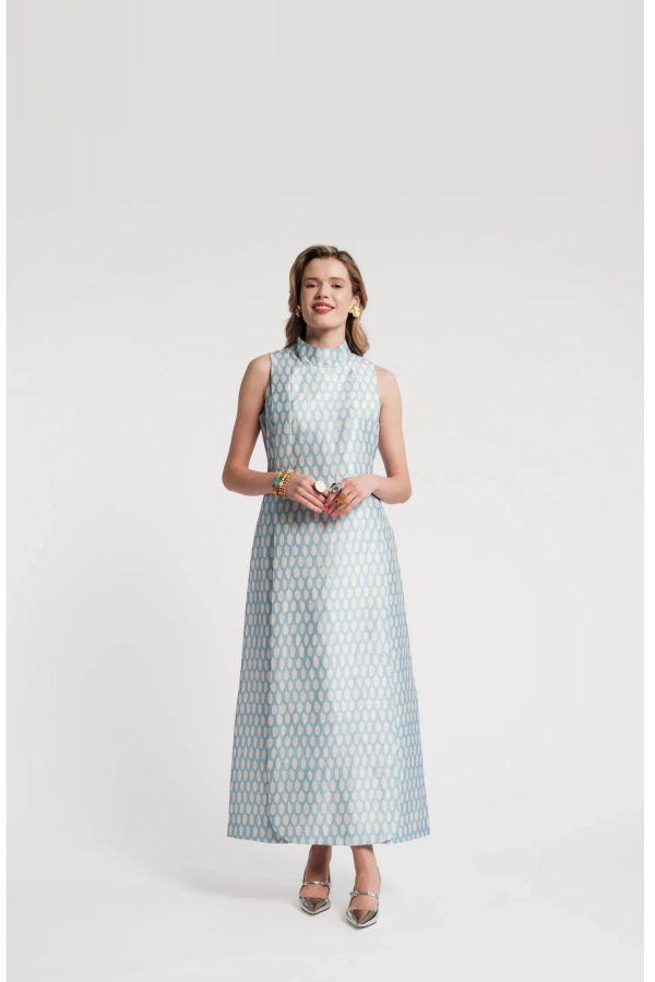 Frances Valentine Carlyle Maxi Dress - Air Blue/Oyster