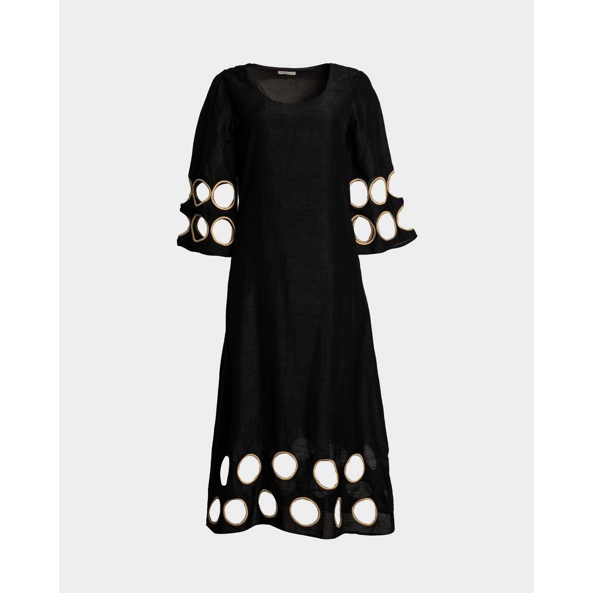 Frances Valentine Faye Cut Out Maxi Dress - Black/Taupe - Image 1 of 4