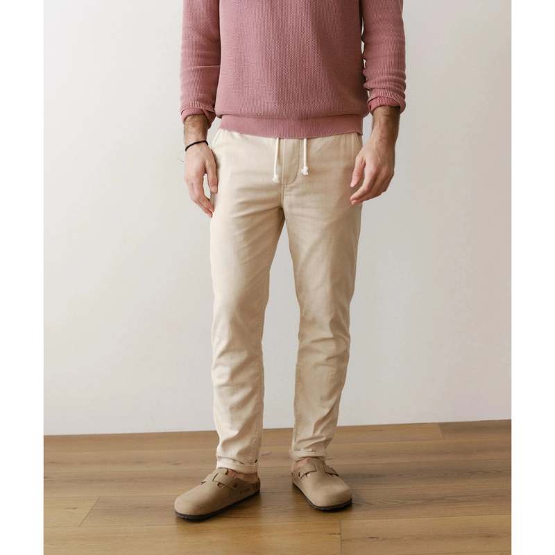 Marine Layer Saturday Slim Straight Stretch Beach Pant - Fog