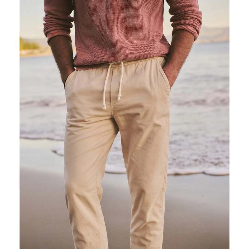 Marine Layer Saturday Slim Straight Stretch Beach Pant - Fog