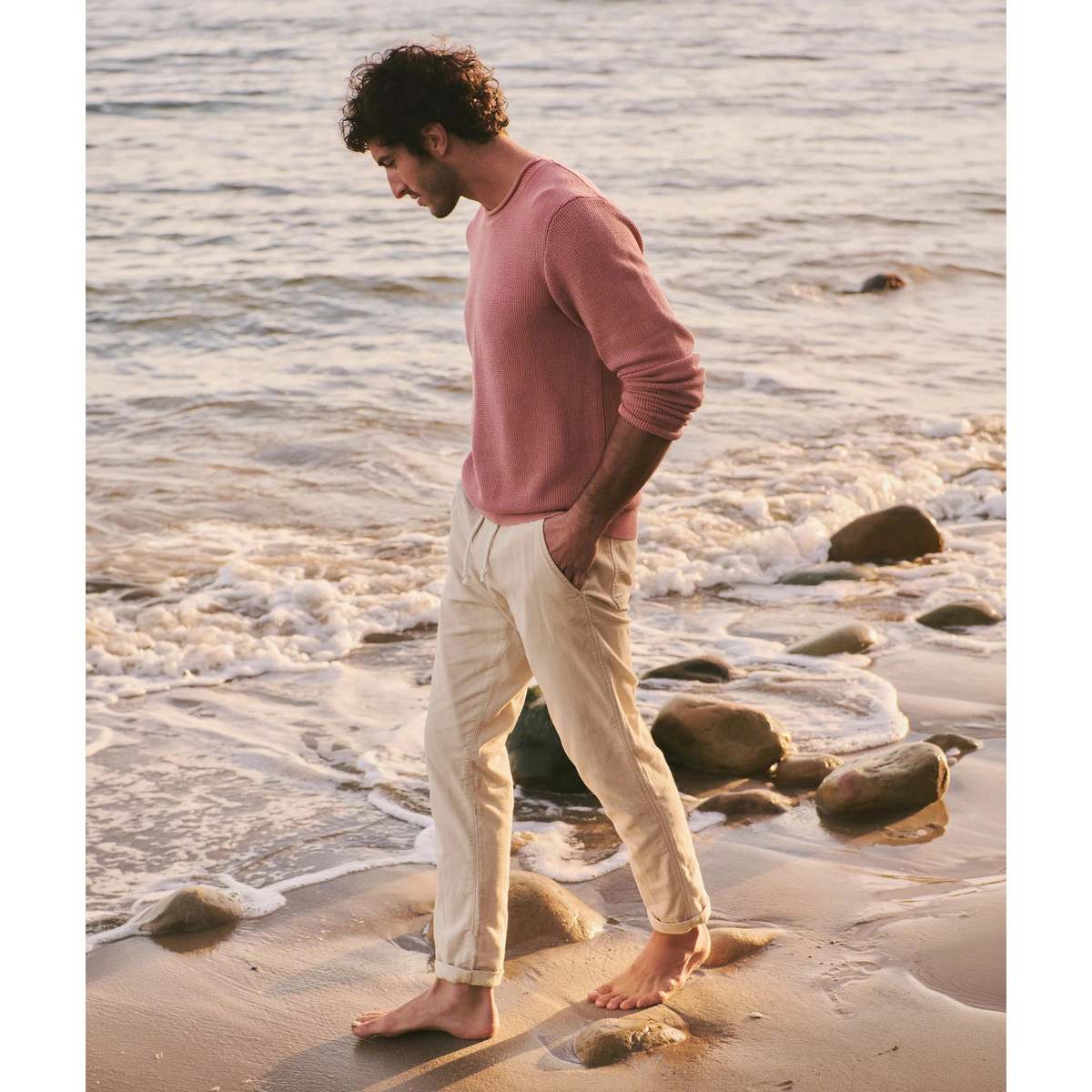 Marine Layer Saturday Slim Straight Stretch Beach Pant - Fog - Image 6 of 7