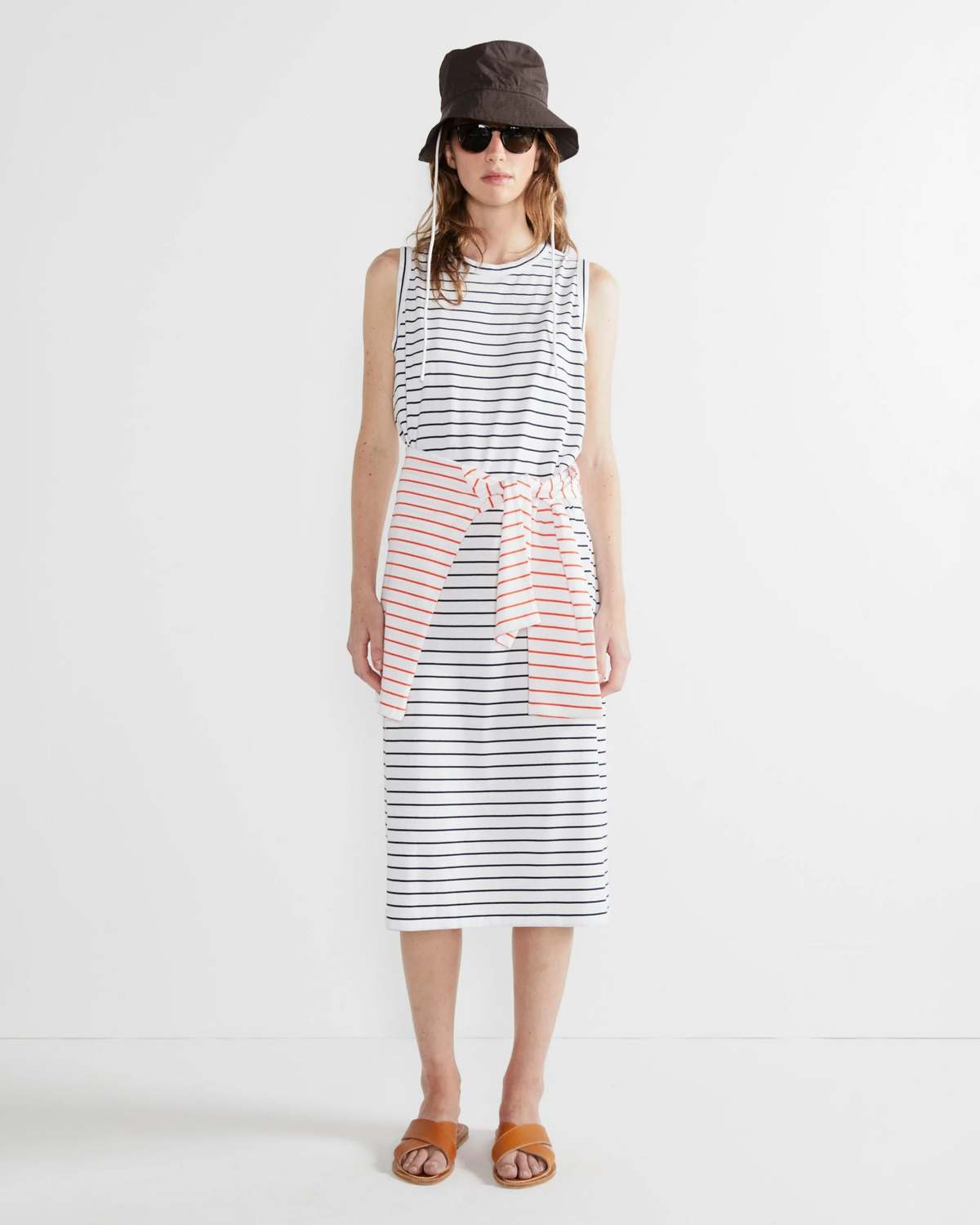 Kule The Tank Dress - White/Navy Pinstripe - Image 2 of 4