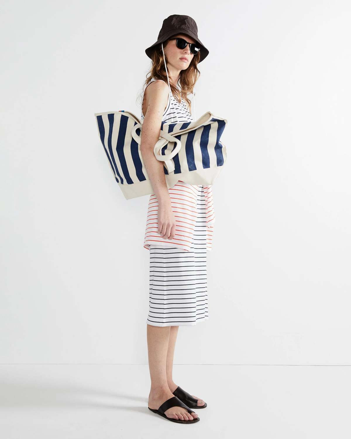 Kule The Tank Dress - White/Navy Pinstripe - Image 4 of 4