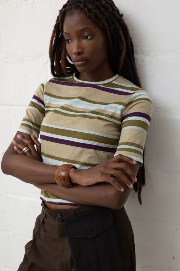 Wanze Short Sleeve Tee - Sand Stripe