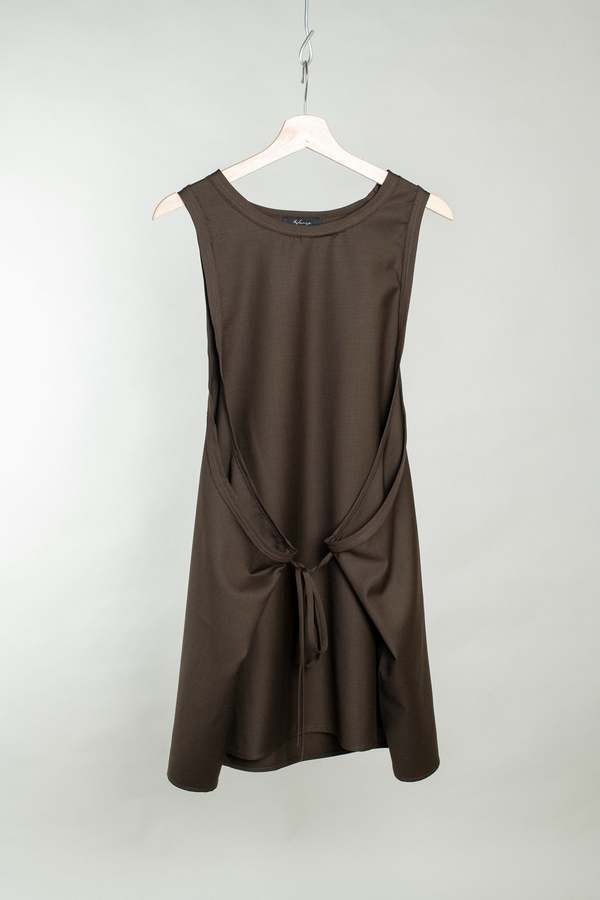 Wanze Wrap Tie Tank Dress - Mocha Wanze Wrap Tie Tank Dress - Mocha