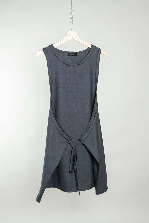 Wanze Wrap Tie Tank Dress - Slate