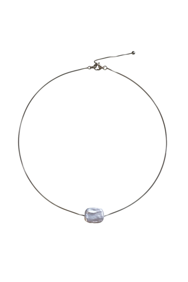 London Atelier Byproduct Freshwater Irregular Square Pearl Pendant Necklace