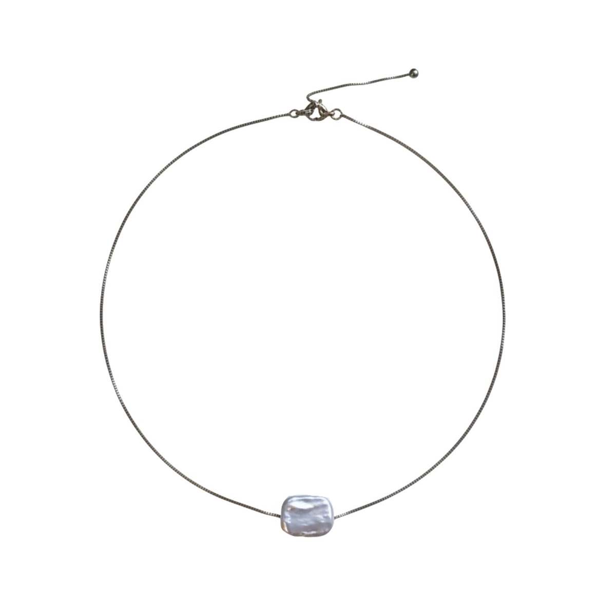 London Atelier Byproduct Freshwater Irregular Square Pearl Pendant Necklace - Image 1 of 7