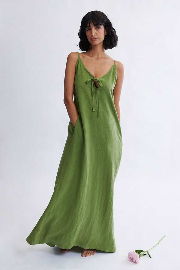 Eliza Faulkner Ivy Maxi Dress - Green Meadow Linen
