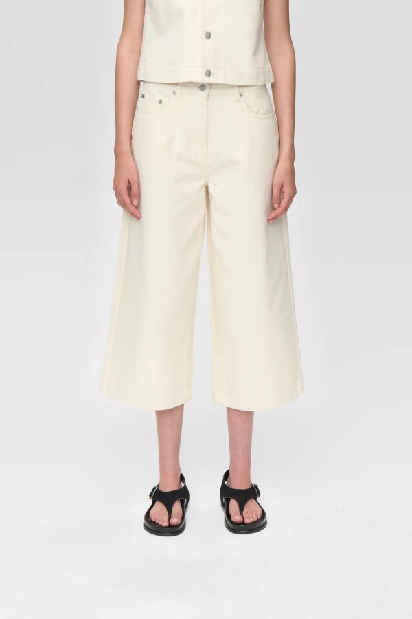Minimum Caroline Culotte Jeans - Blanc Whisper