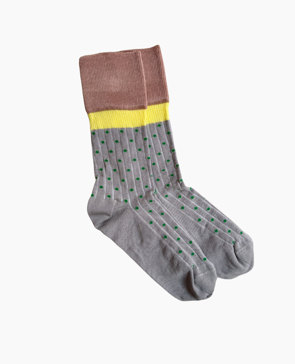 Exquisite J Mini-Dots Socks - Grey & Green - Image 2 of 2