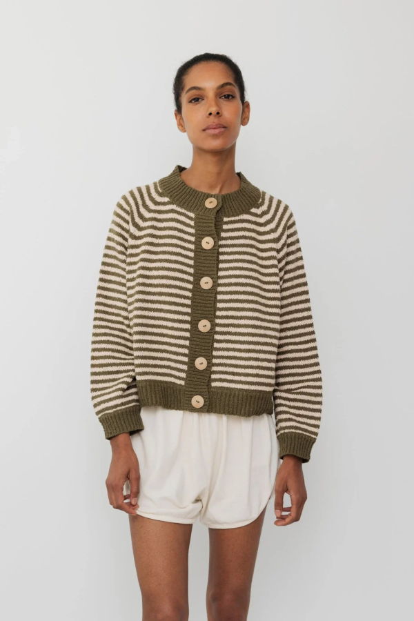 Wol Hide Striped Bomber - Olive