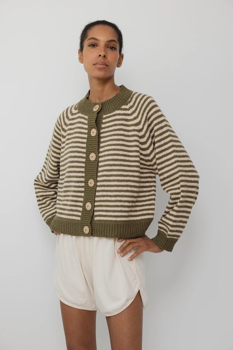 Wol Hide Striped Bomber - Olive