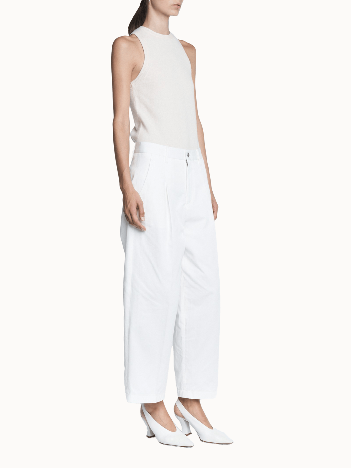 MARIA McMANUS Pleat Front Trouser - White - Image 2 of 5