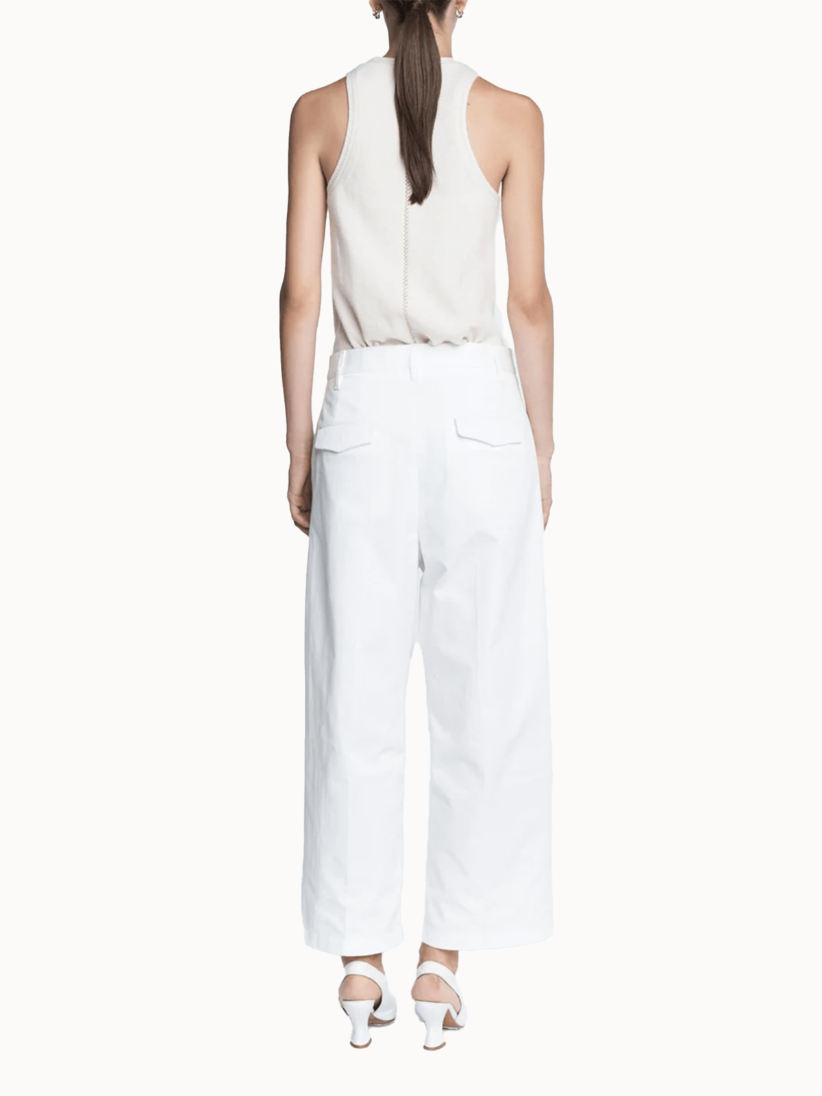 MARIA McMANUS Pleat Front Trouser - White - Image 4 of 5