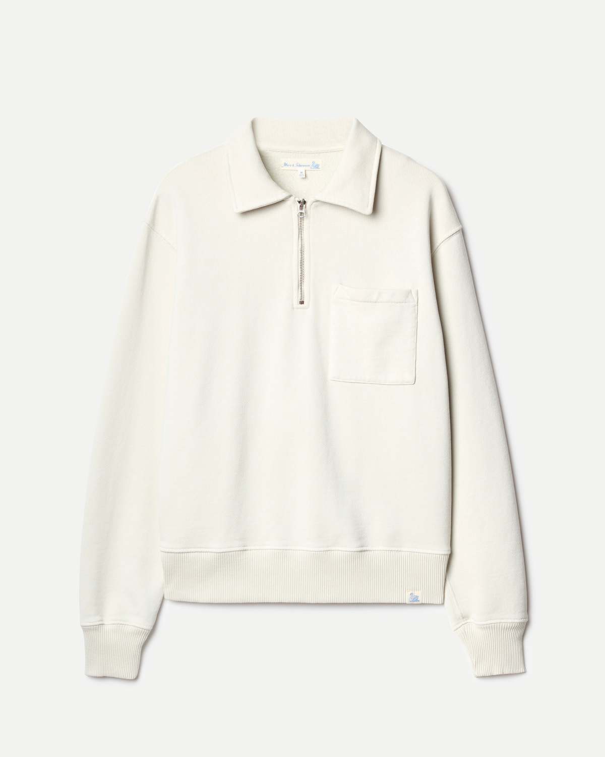 Merz b. Schwanen ZIP03 Authentic Fleece Polo Collared Half-Zip Cotton Sweatshirt - Image 1 of 1