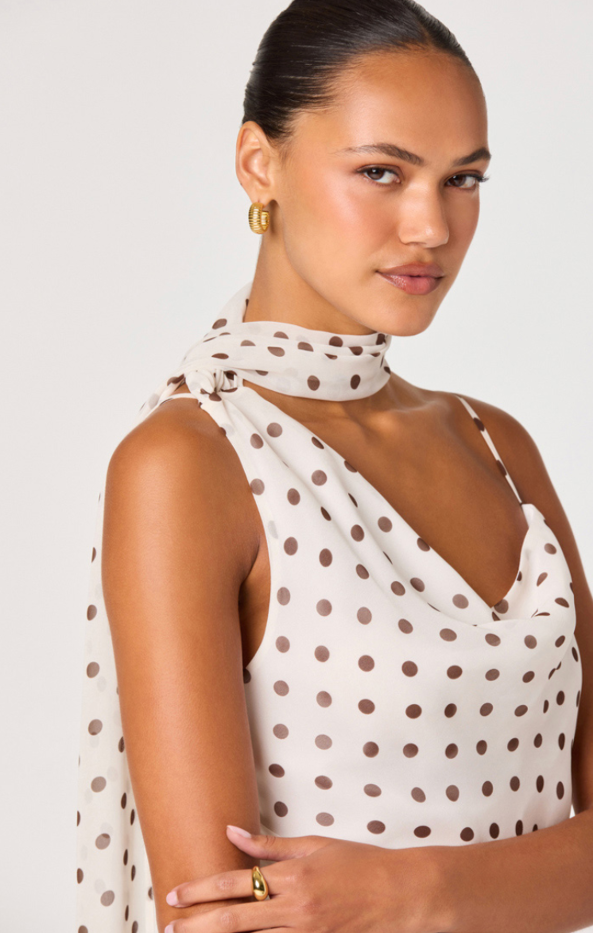 ASTR The Label Polka Dot Scarf Top - Image 2 of 6