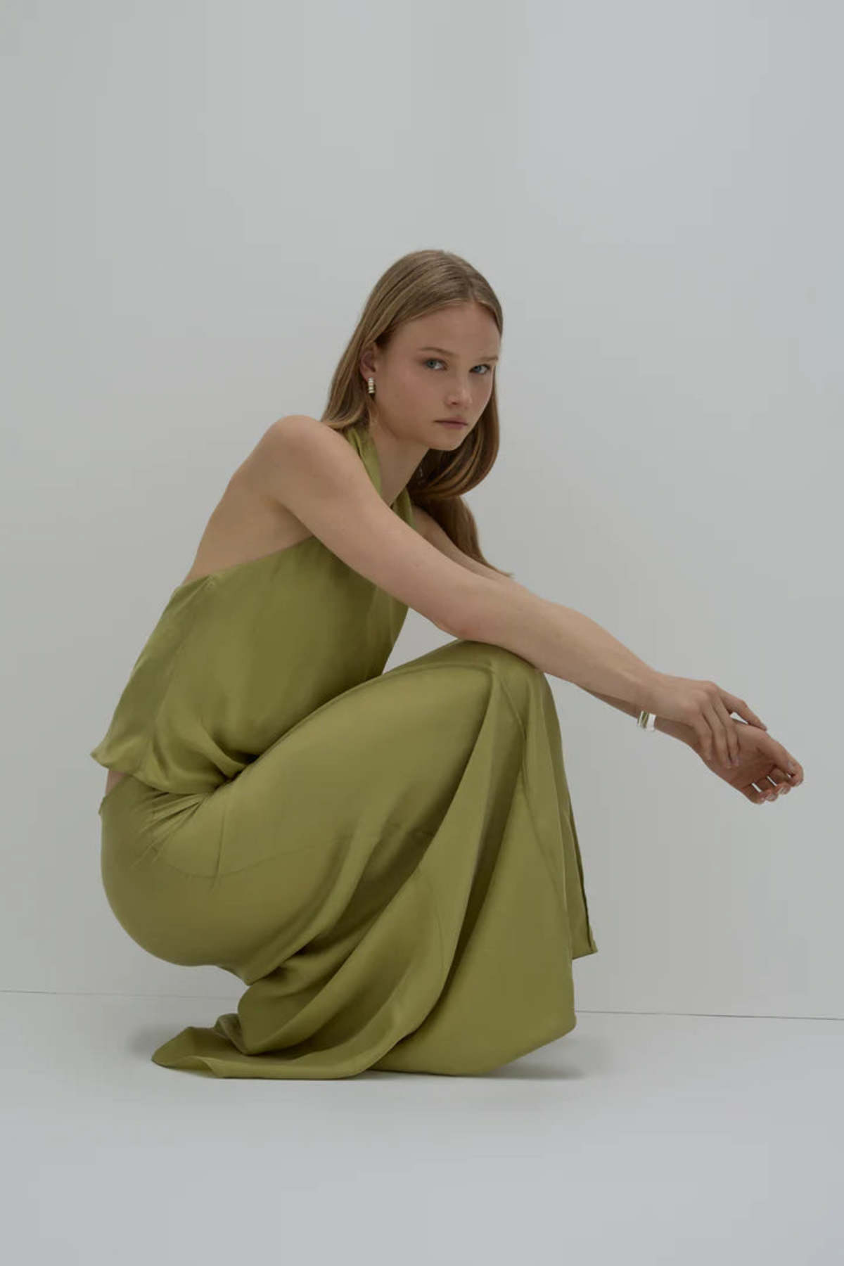 Nude Lucy Leon Cupro Top - Pickle - Image 2 of 3