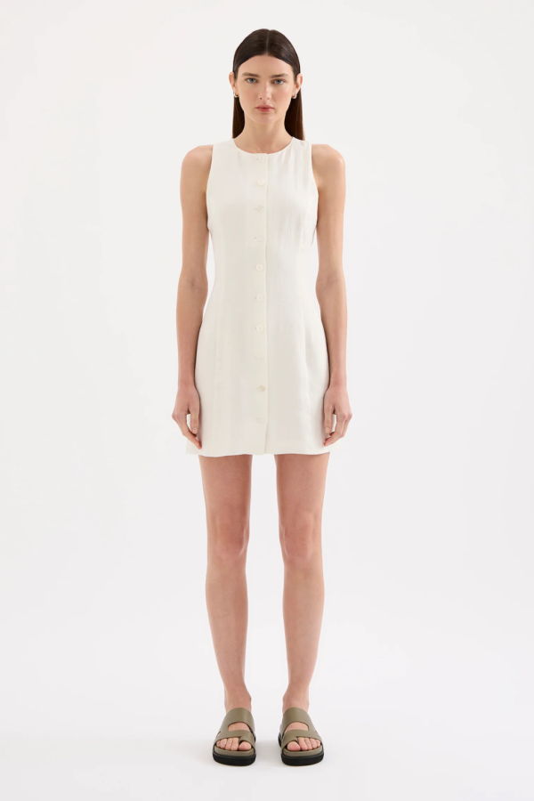 Nude Lucy Mazi Linen Mini Dress - White